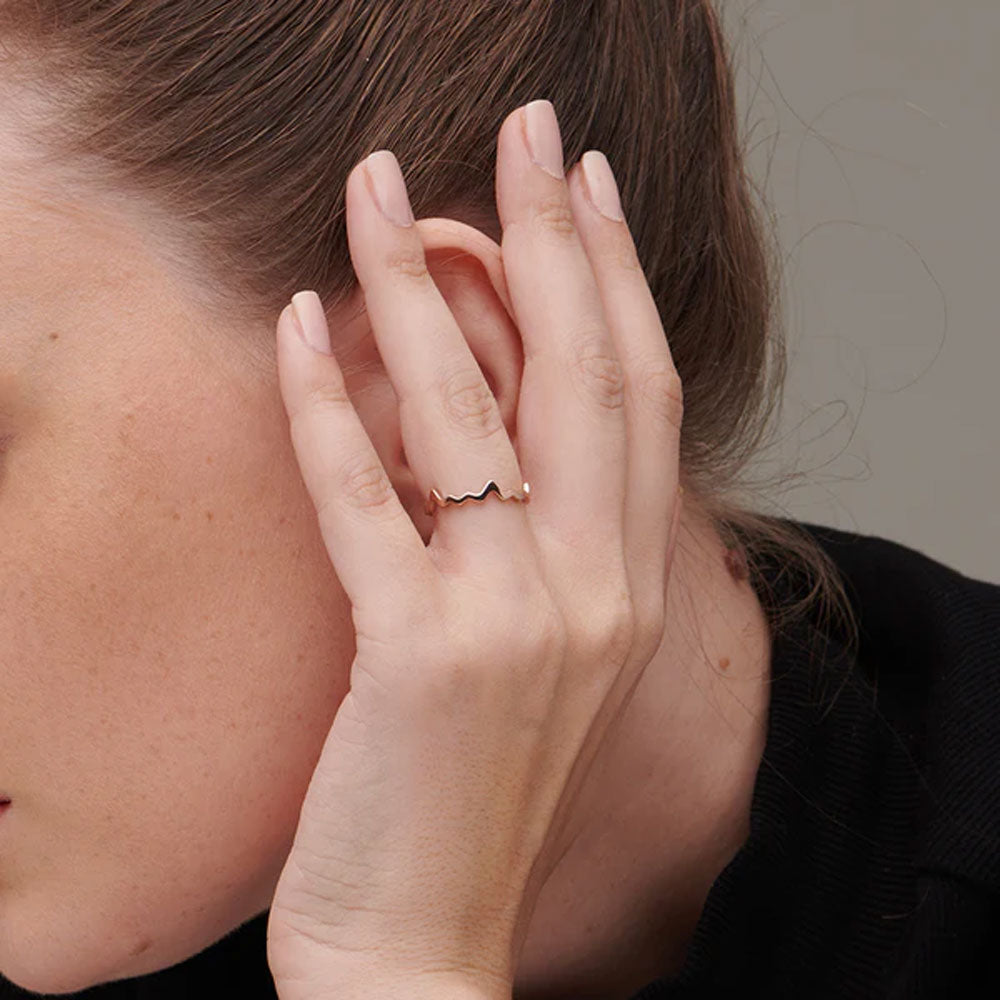 Zig Zag Ring- 18k Rose Gold Plated