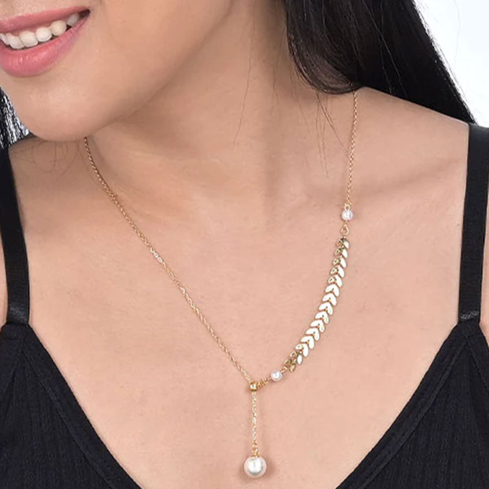 Pearl Fishtail Arrow Chain Necklace