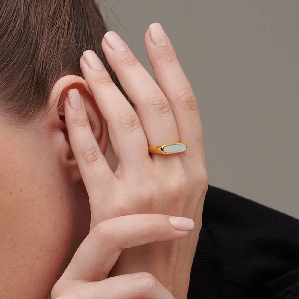 White Bar Ring