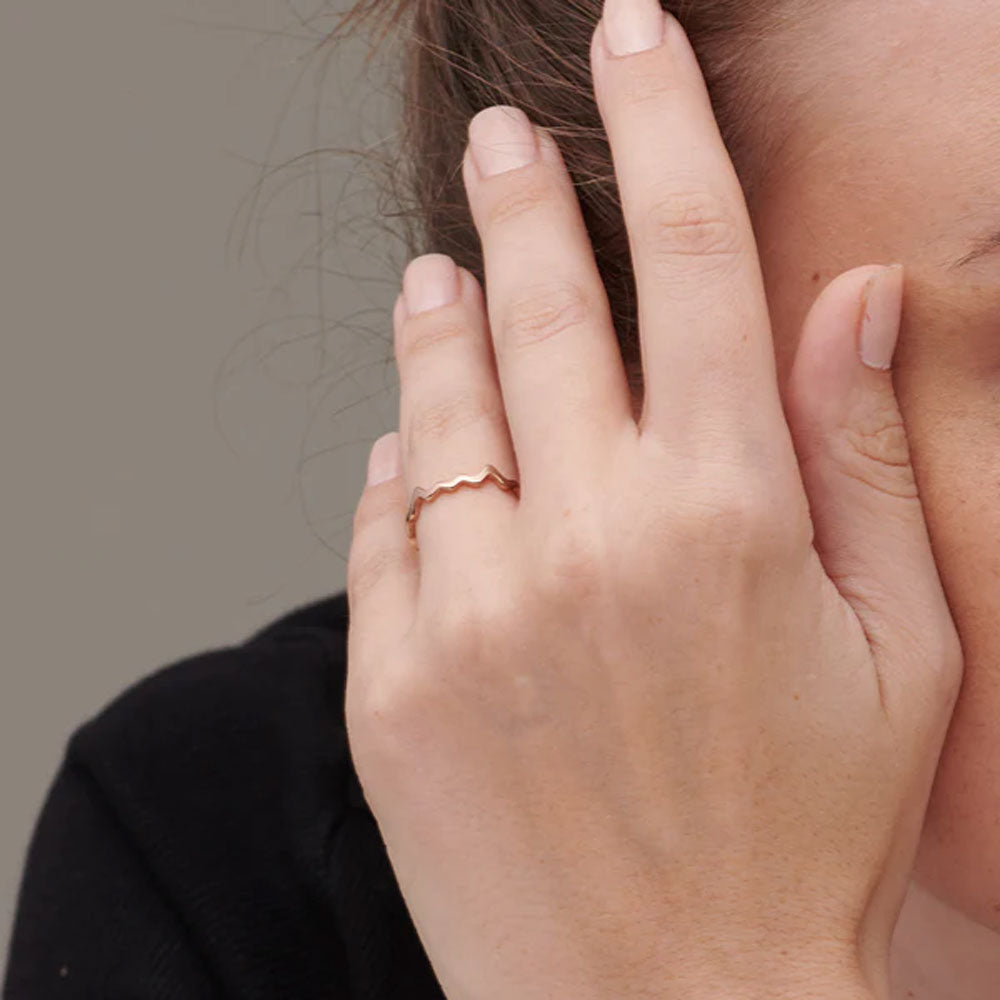Zig Zag Ring- 18k Rose Gold Plated