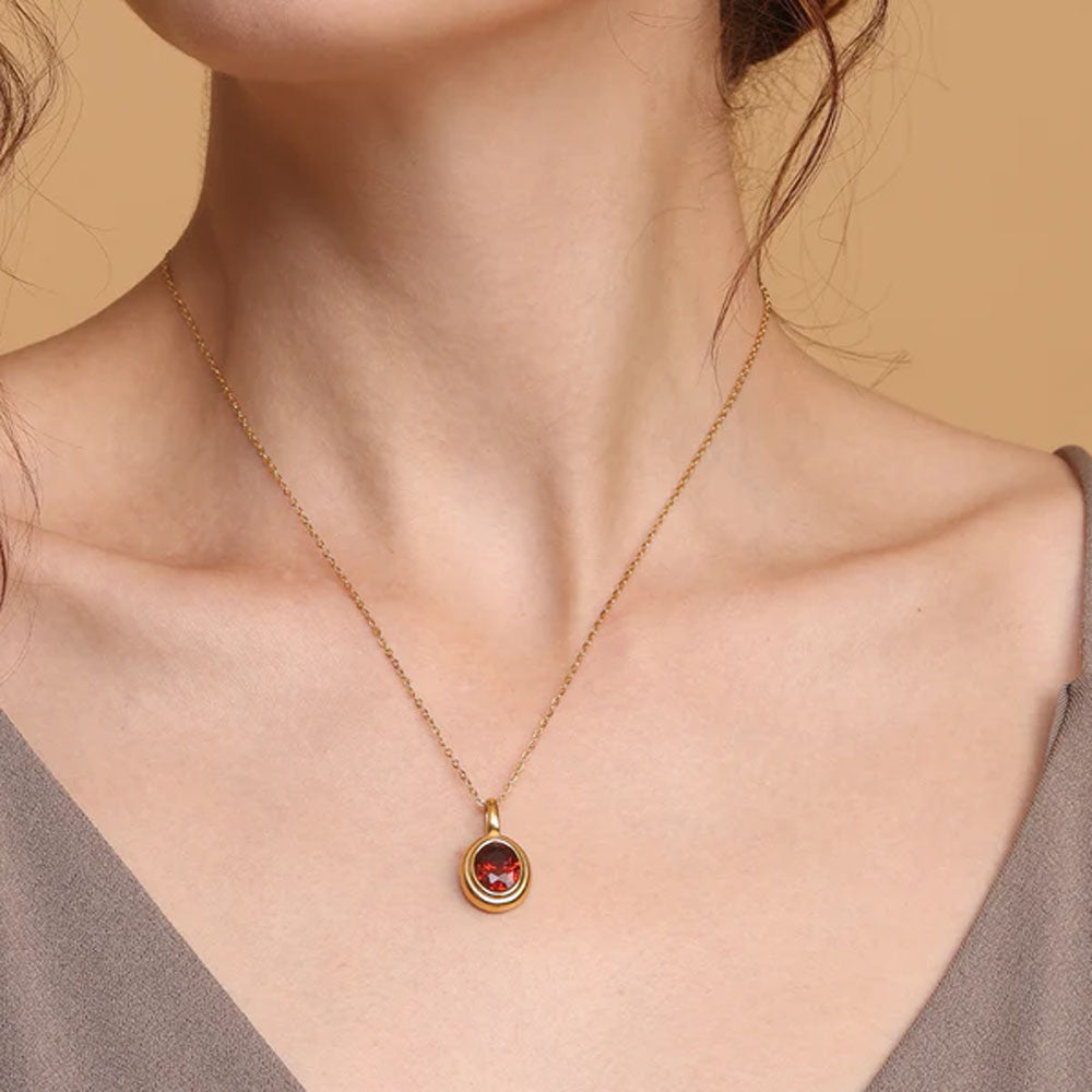 Red Emerald Oval Pendant
