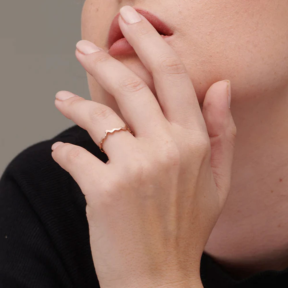 Zig Zag Ring- 18k Rose Gold Plated