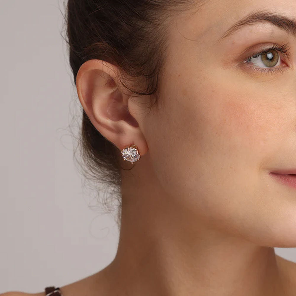 Diamond Halo Stud Earrings