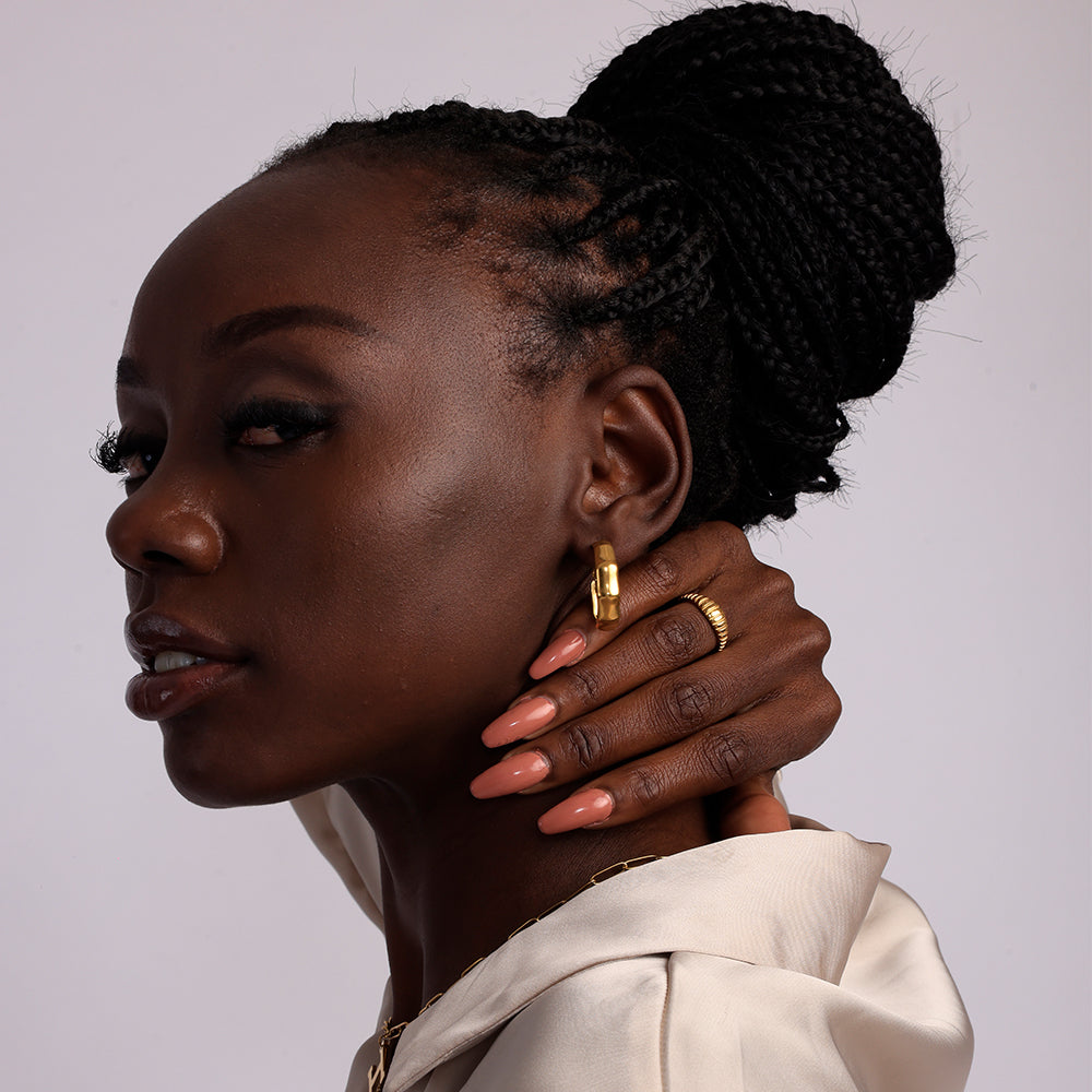 Octagon Hoop Earrings