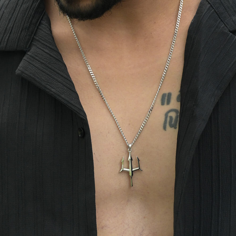 Silver Trident Necklace