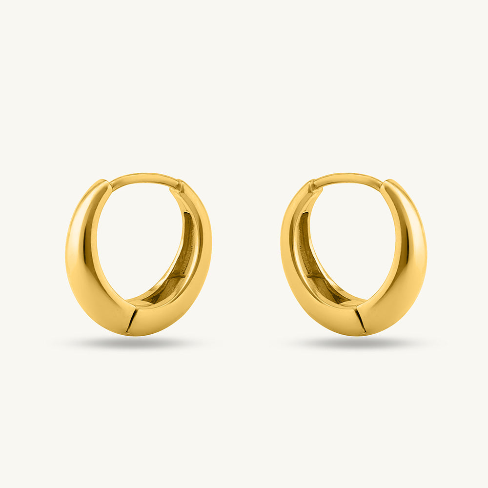 Golden Crescent Hoop Earrings