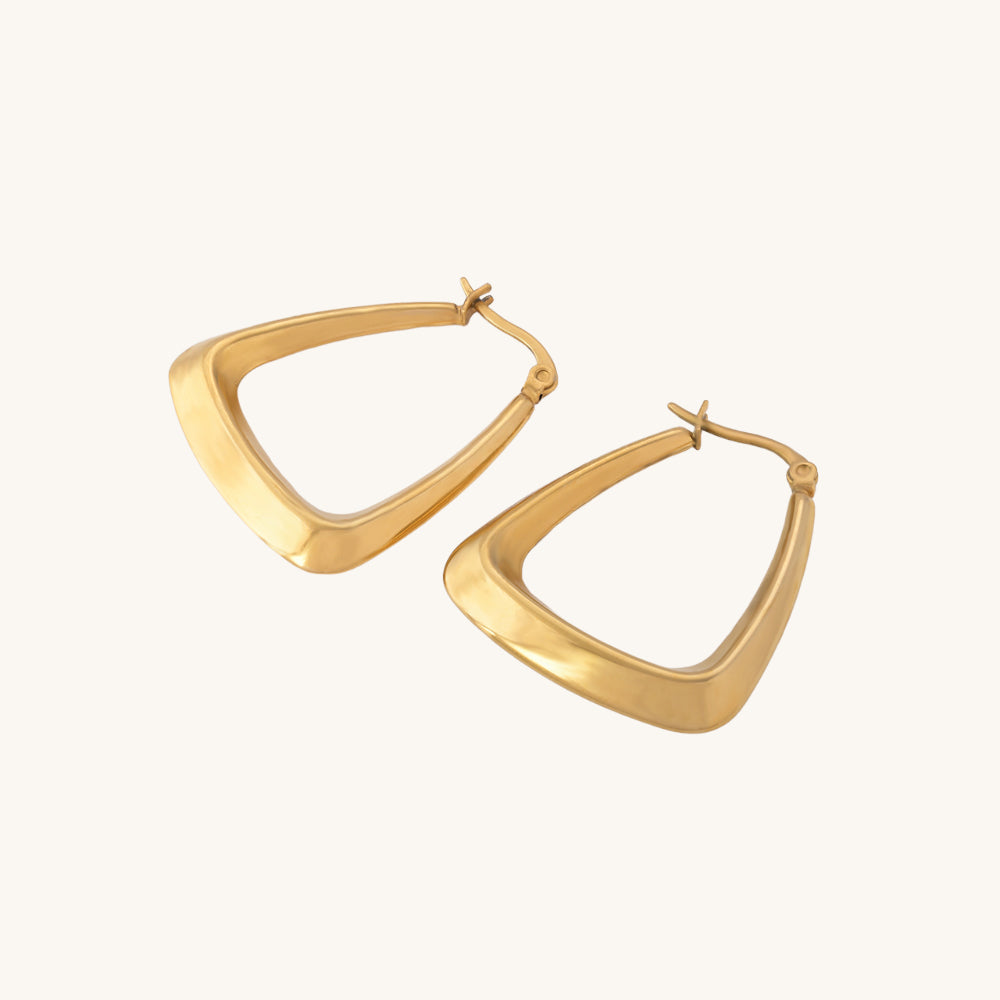 Triangle Shape Hoop Earrings