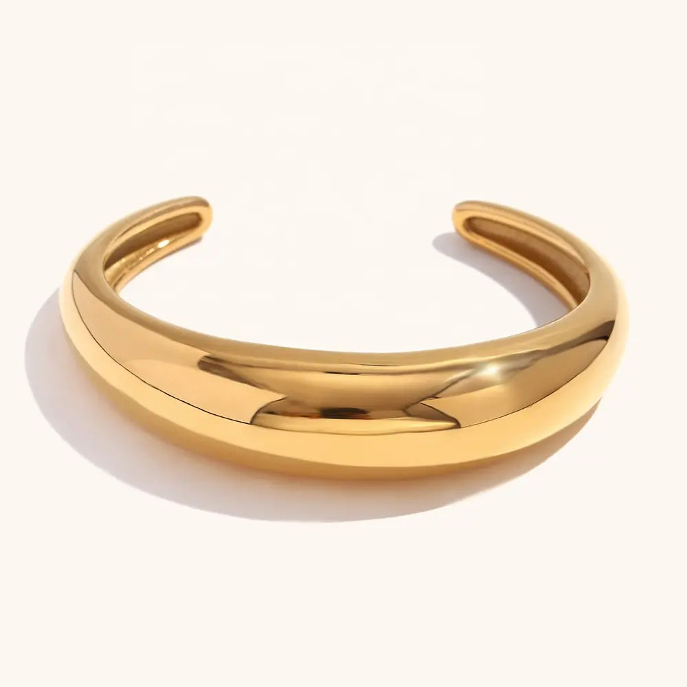 Plain Gold Stackable Cuff Bracelet