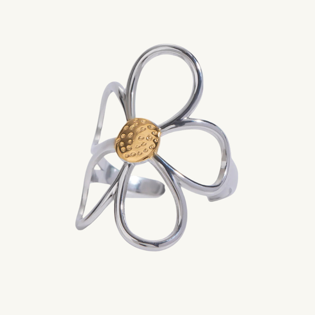 Silver Daisy Flower Ring