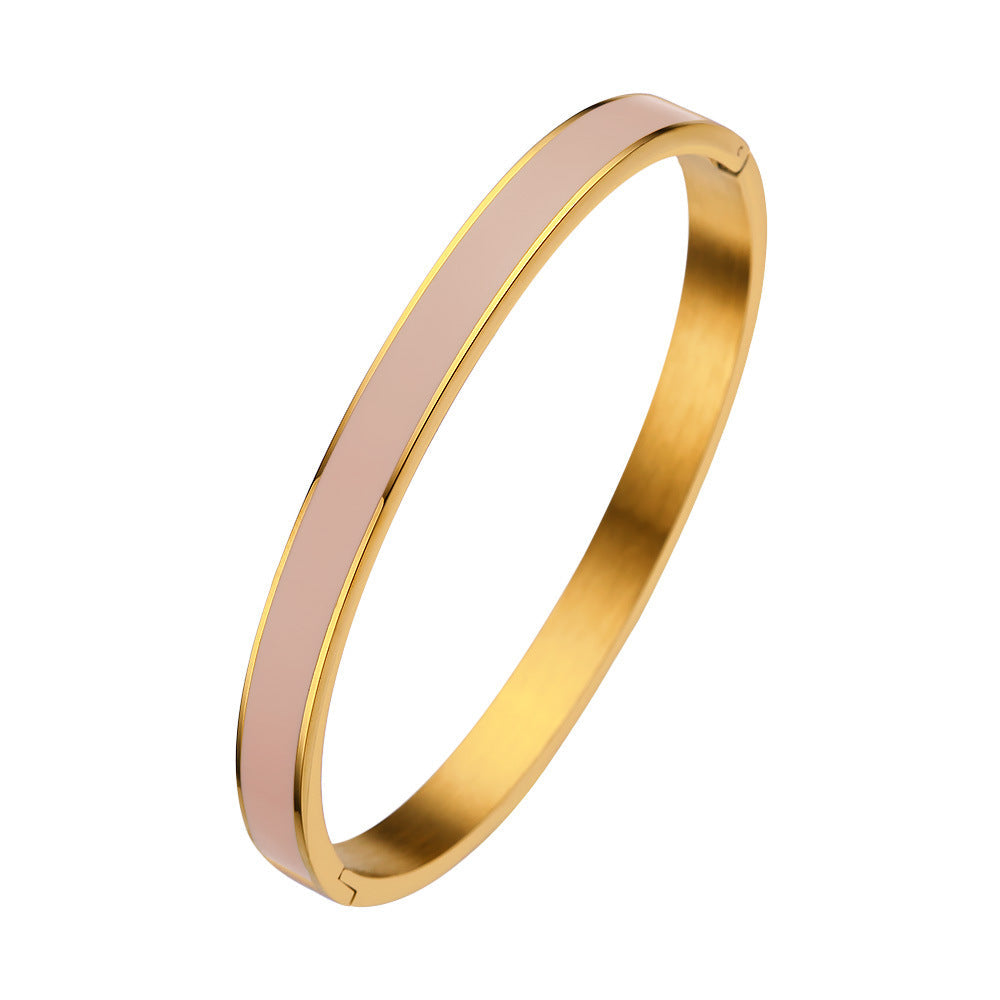 Plain Beige Enamel Bangle