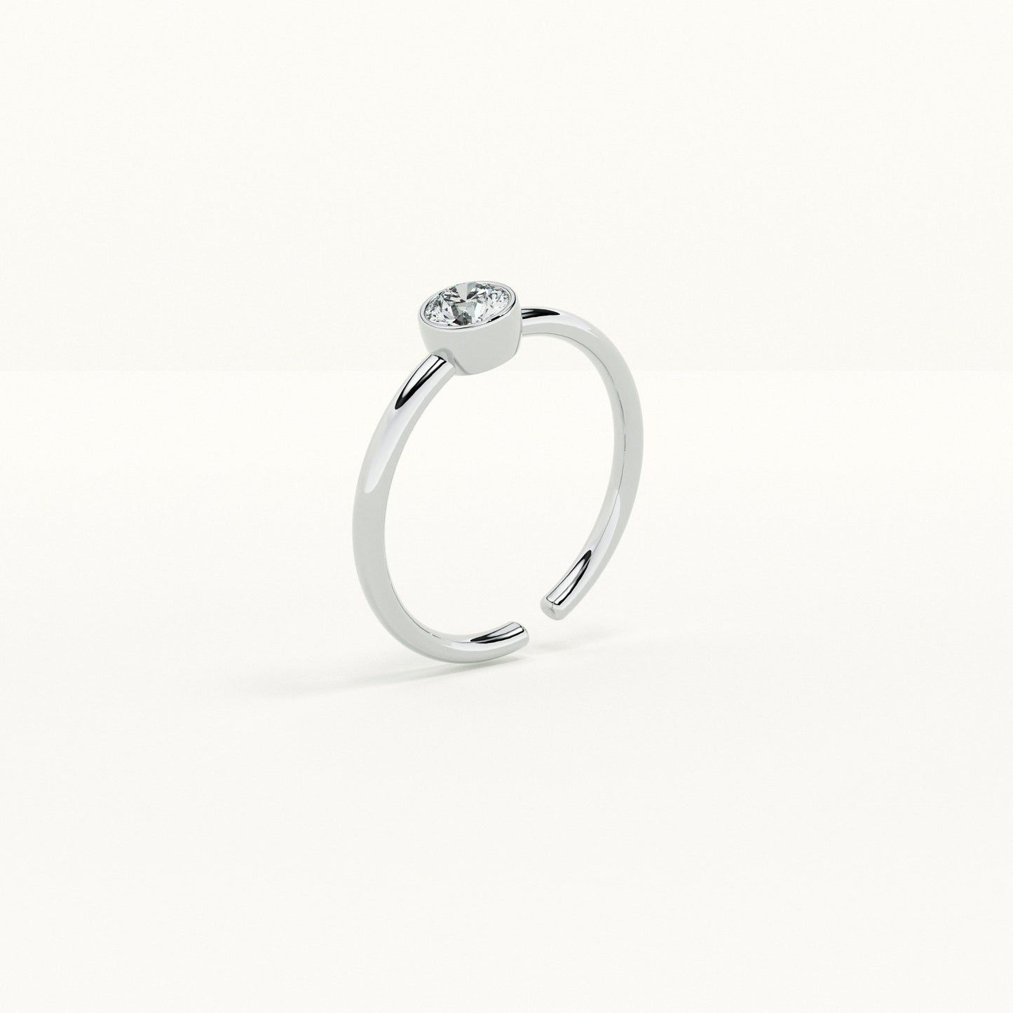 Bazel Round 925 Silver Ring