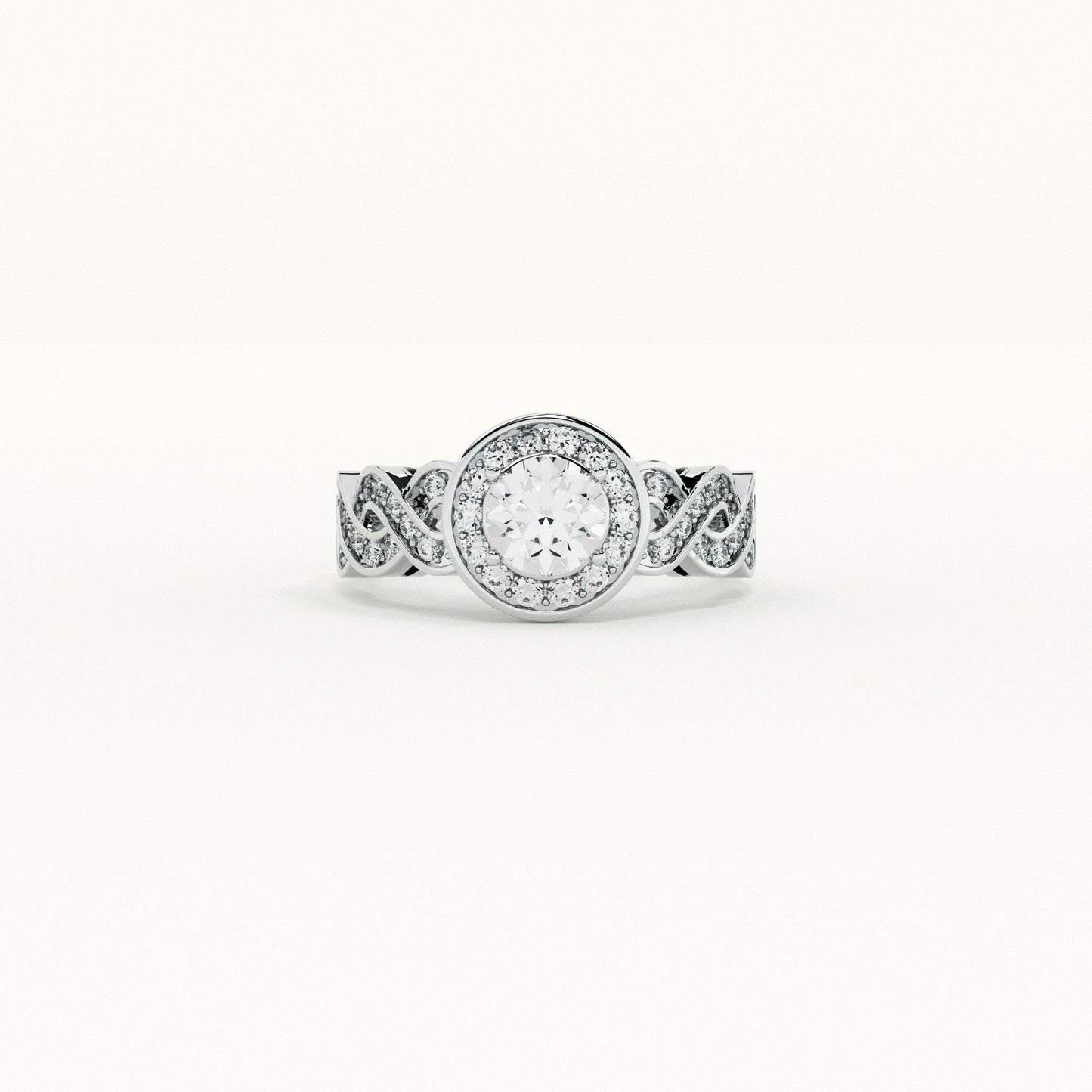 925 Silver Blush Halo Ring
