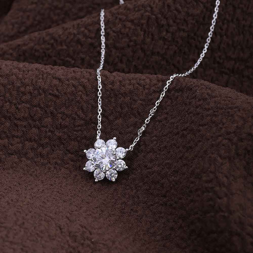 Flower Solitaire Necklace- 925 Silver