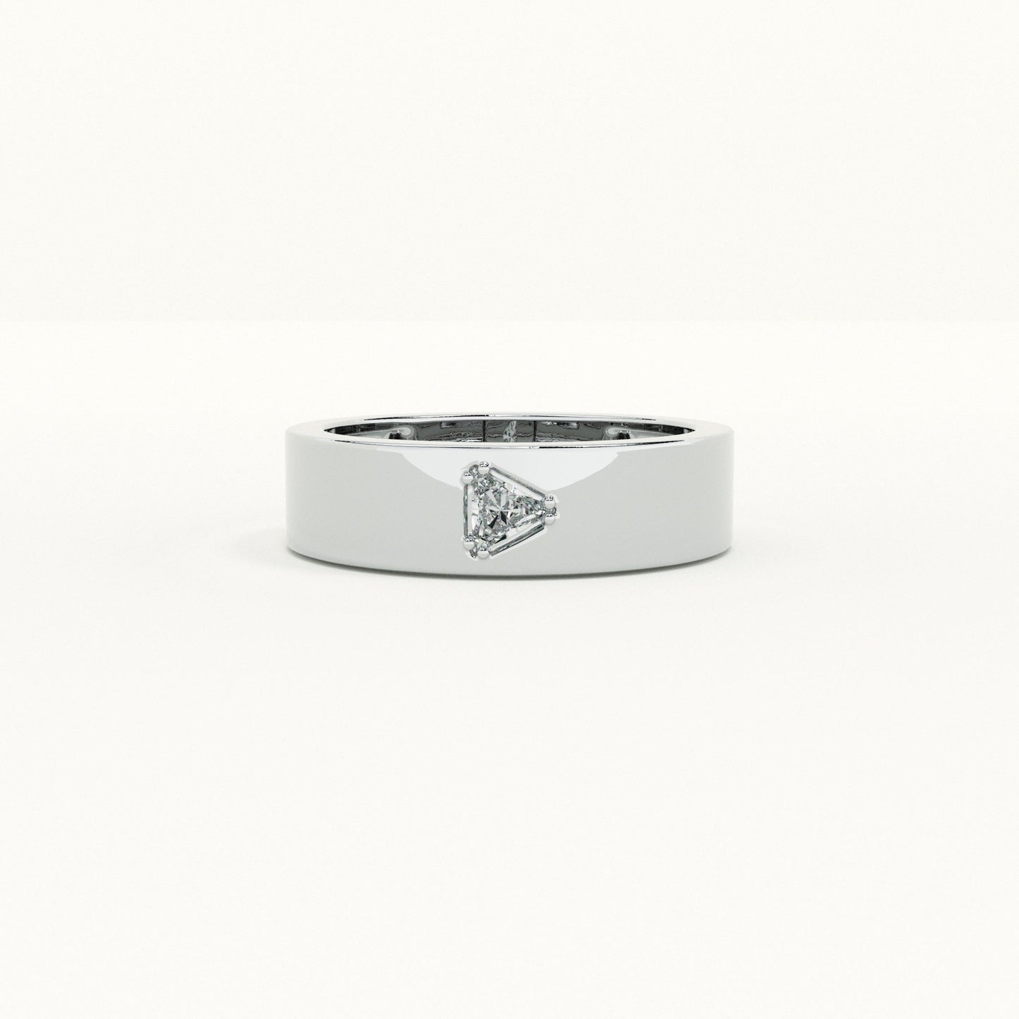 Trillion-Cut Stone Band - 925 Silver