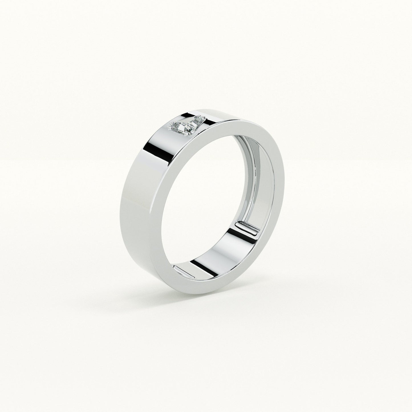 Trillion-Cut Stone Band - 925 Silver