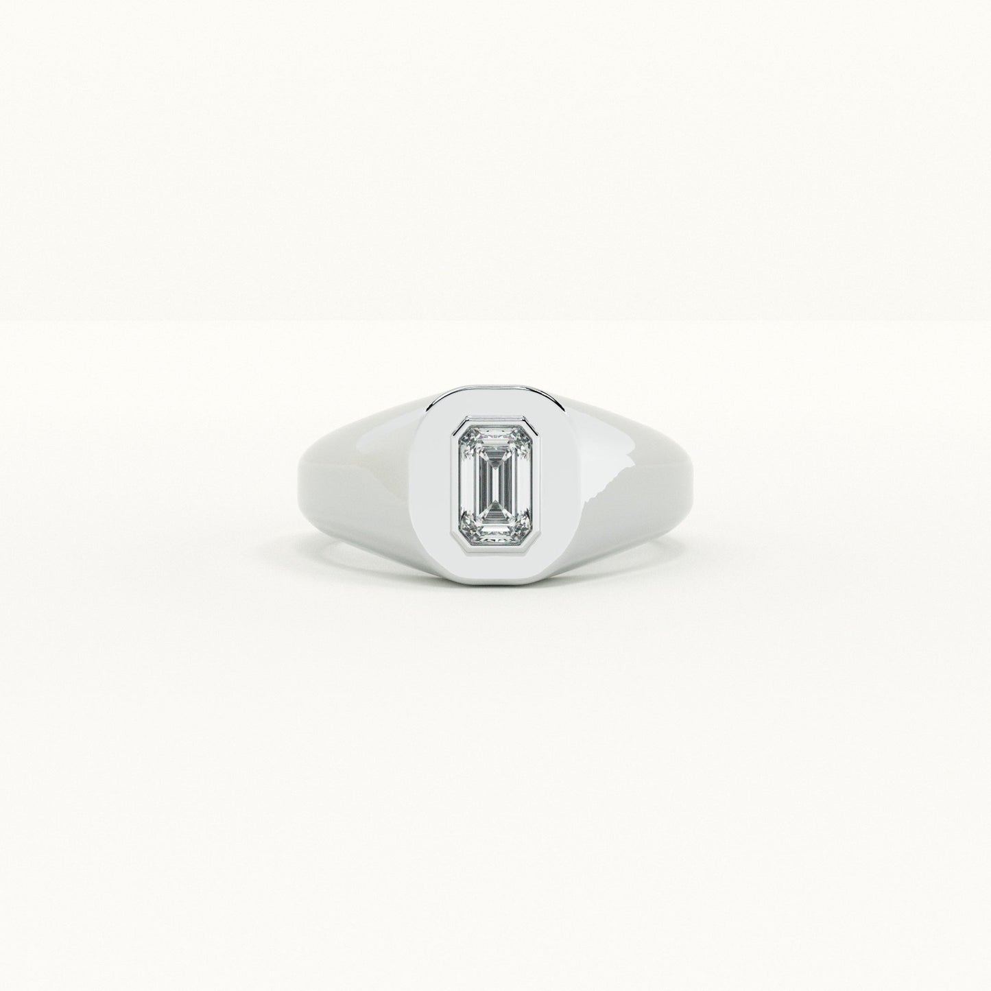Stone Studded Romeo Signet - 925 Silver Ring