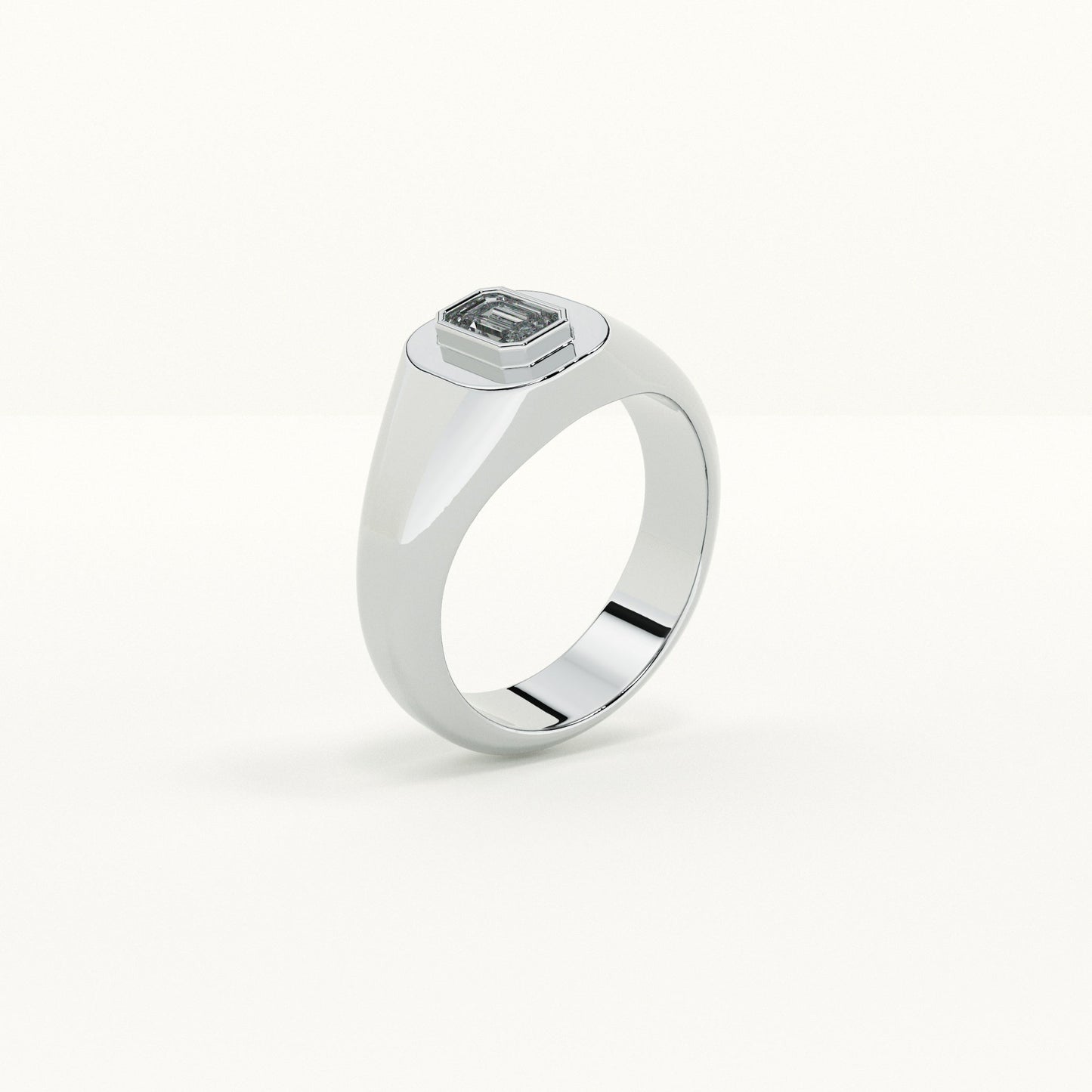 Stone Studded Romeo Signet - 925 Silver Ring