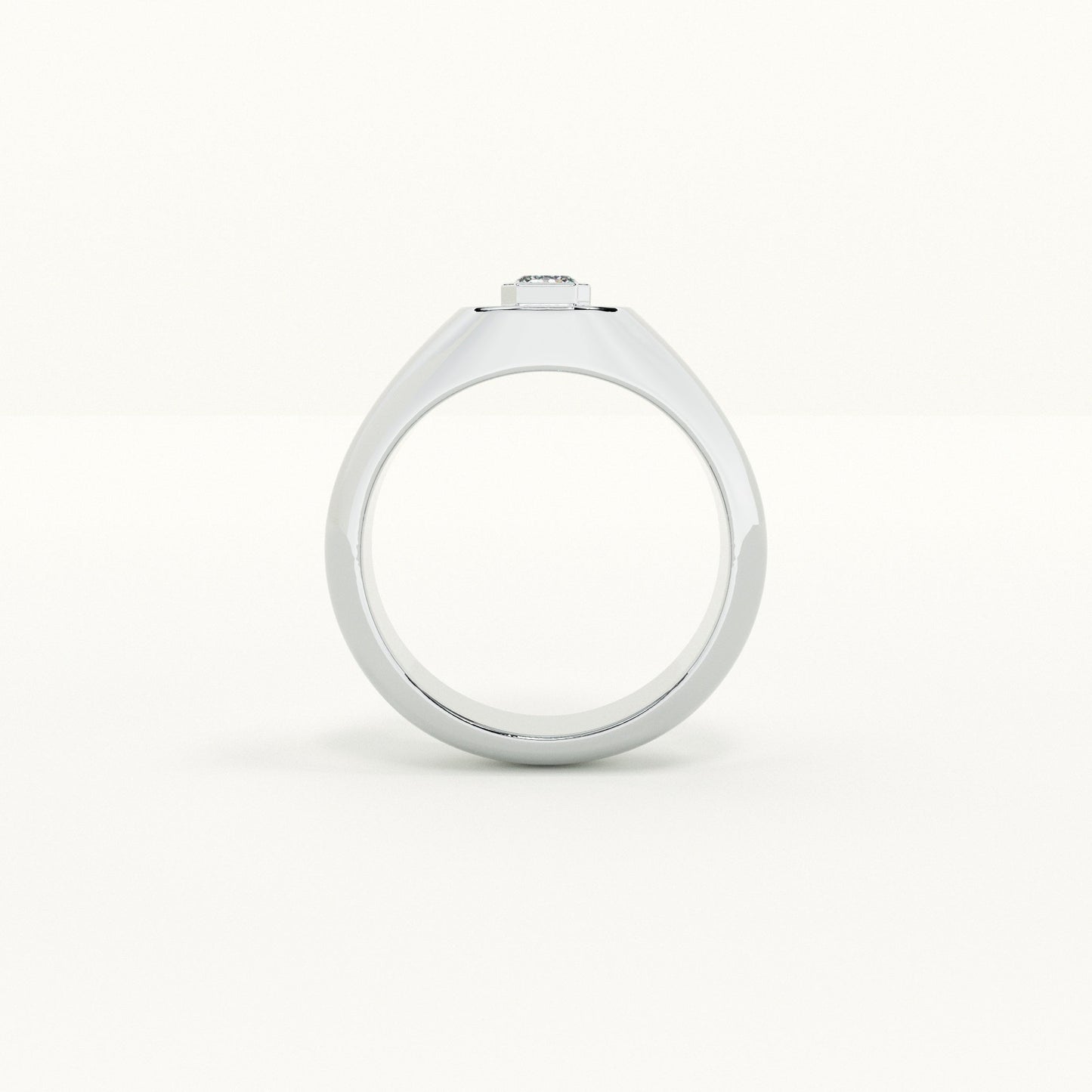 Stone Studded Romeo Signet - 925 Silver Ring