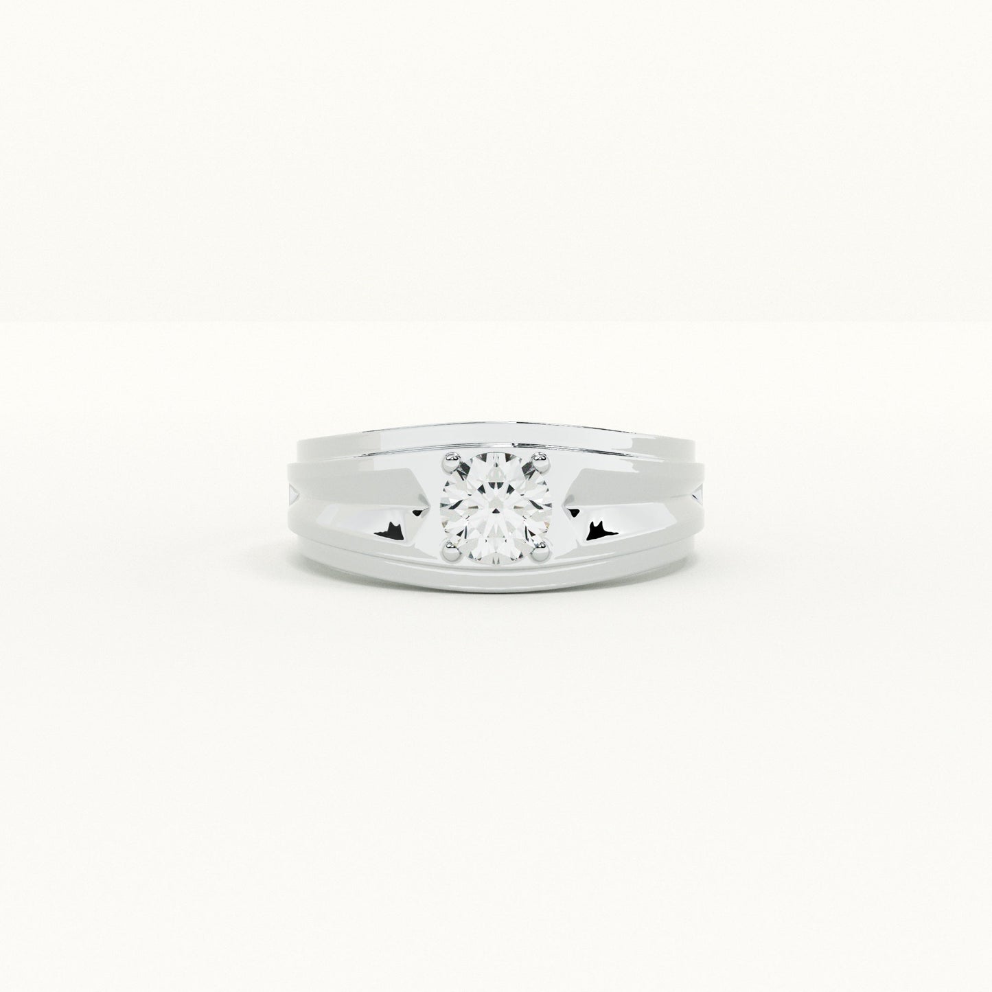 Timeless Single Stone Men's Ring- 925 Silver