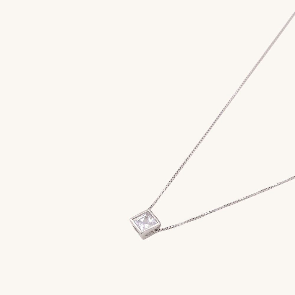 Elizabeth Square Necklace- 925 Silver