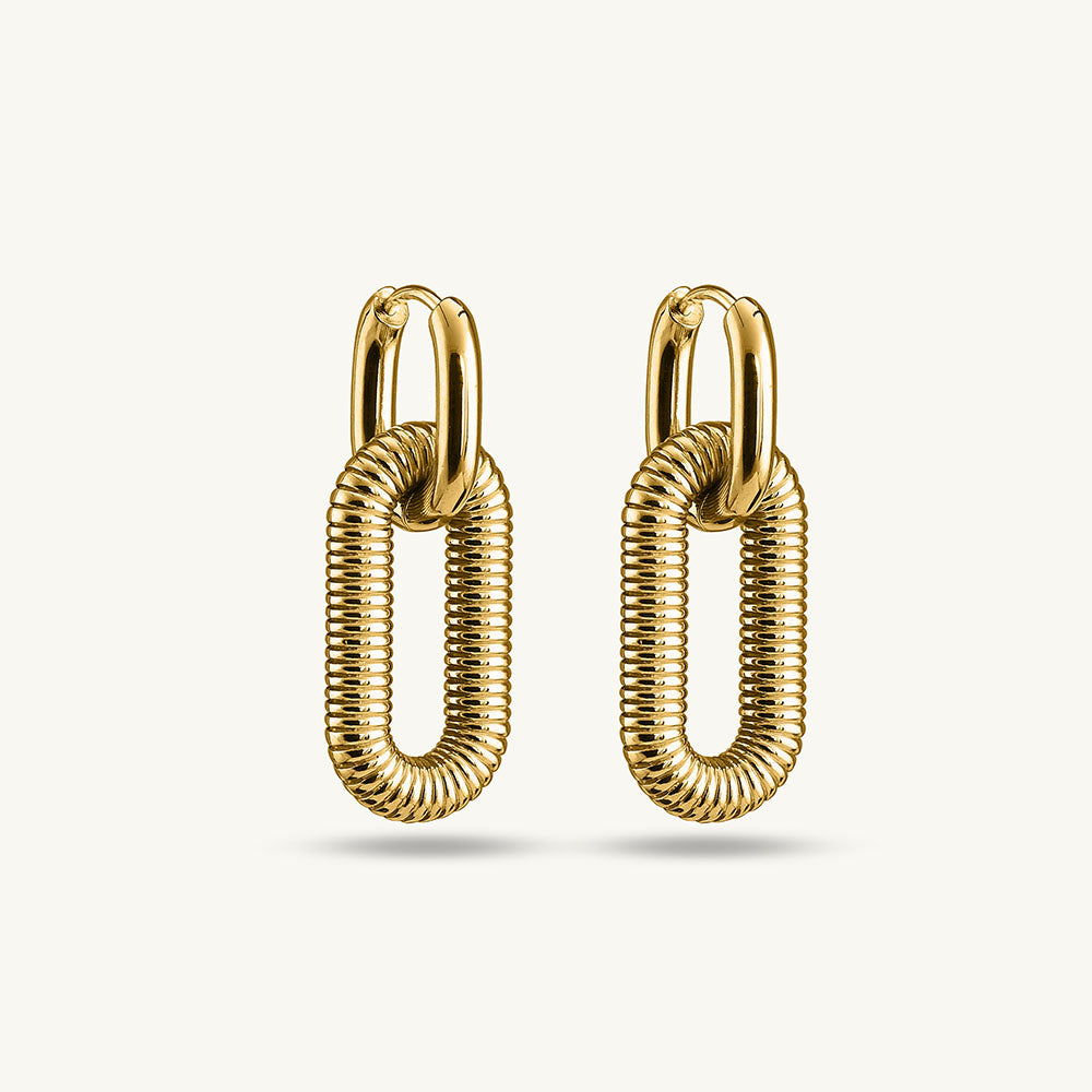 Gold Plated Coil Drop Earrings