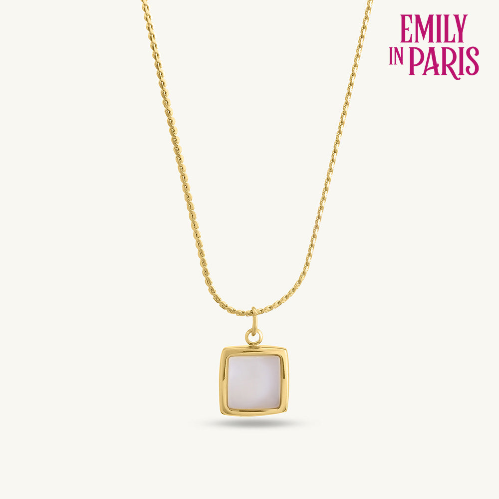 Square Pendent Gold Chain Necklace