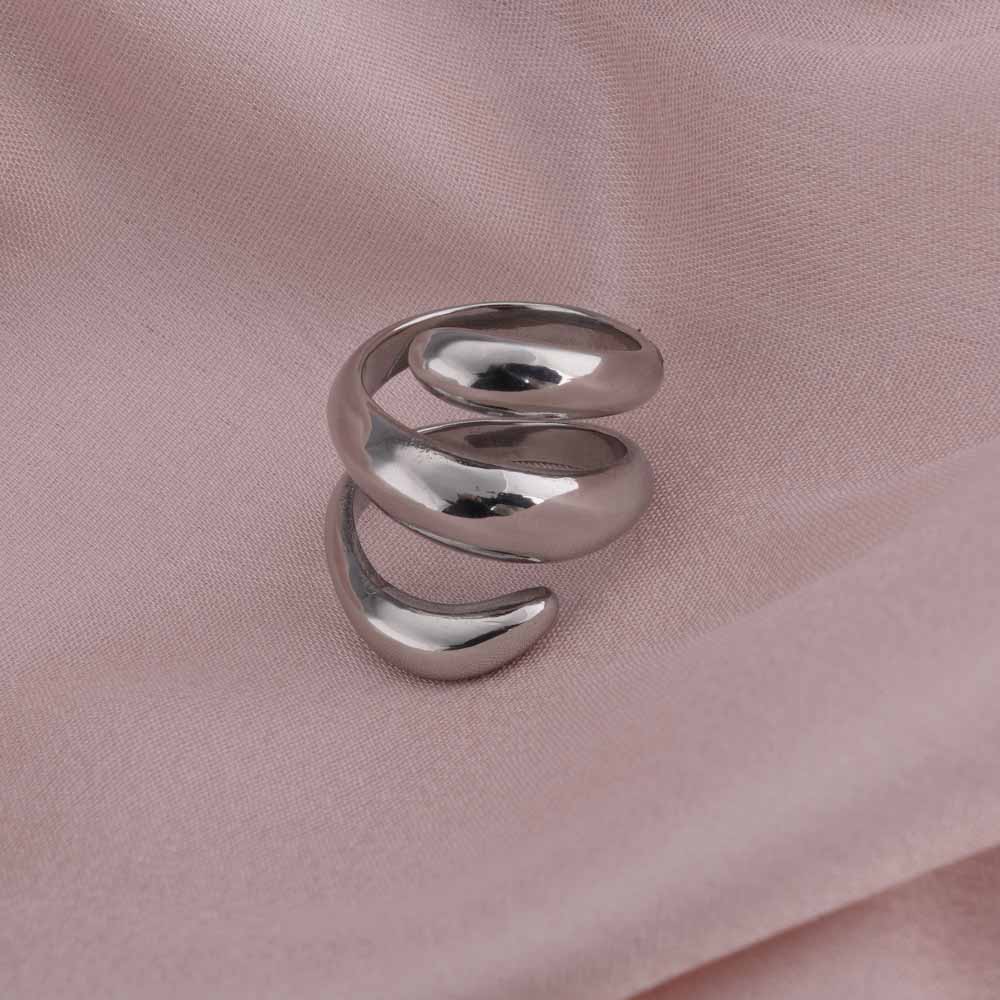 Spiral Three Layer Silver Ring