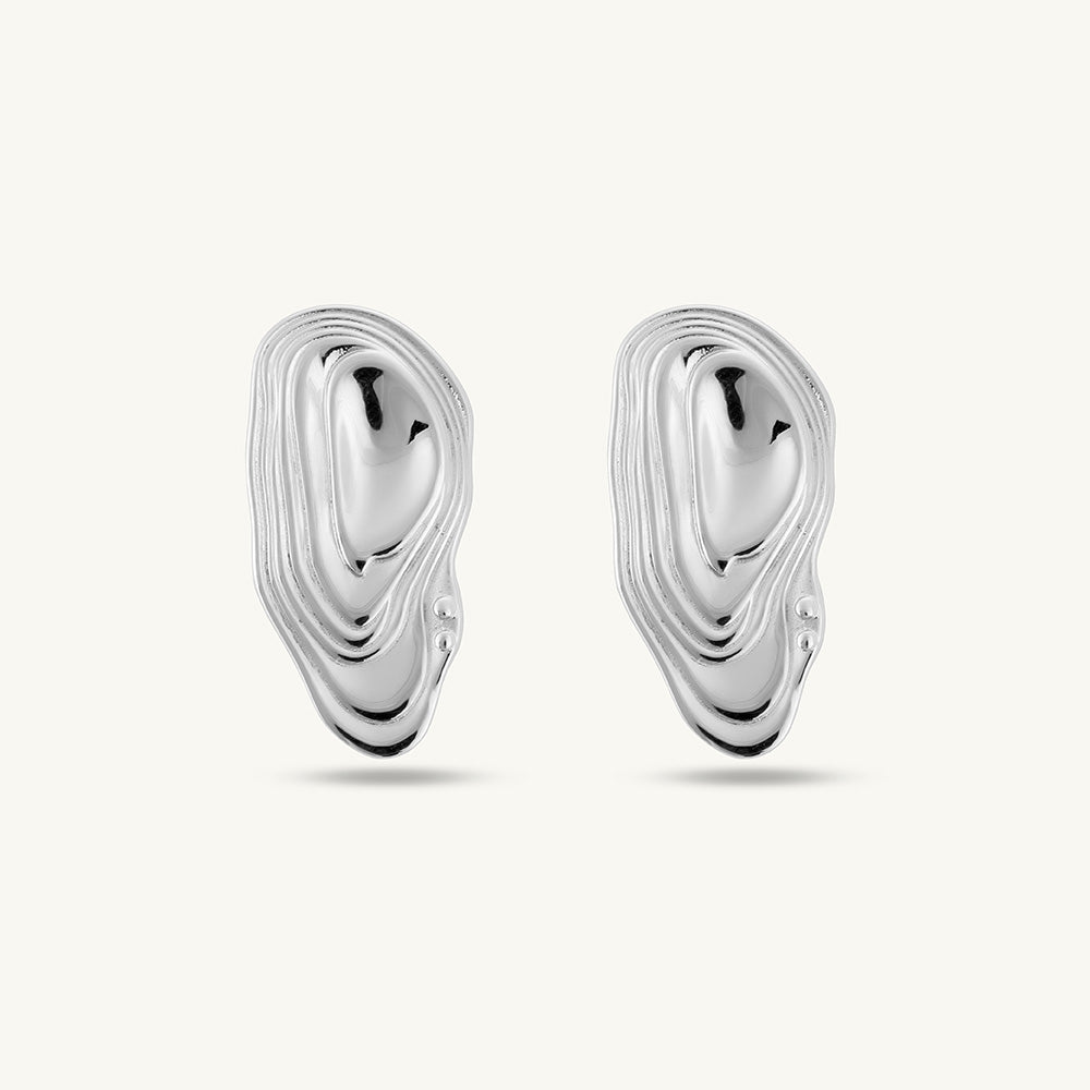 Abstract Ripple Stud Earrings
