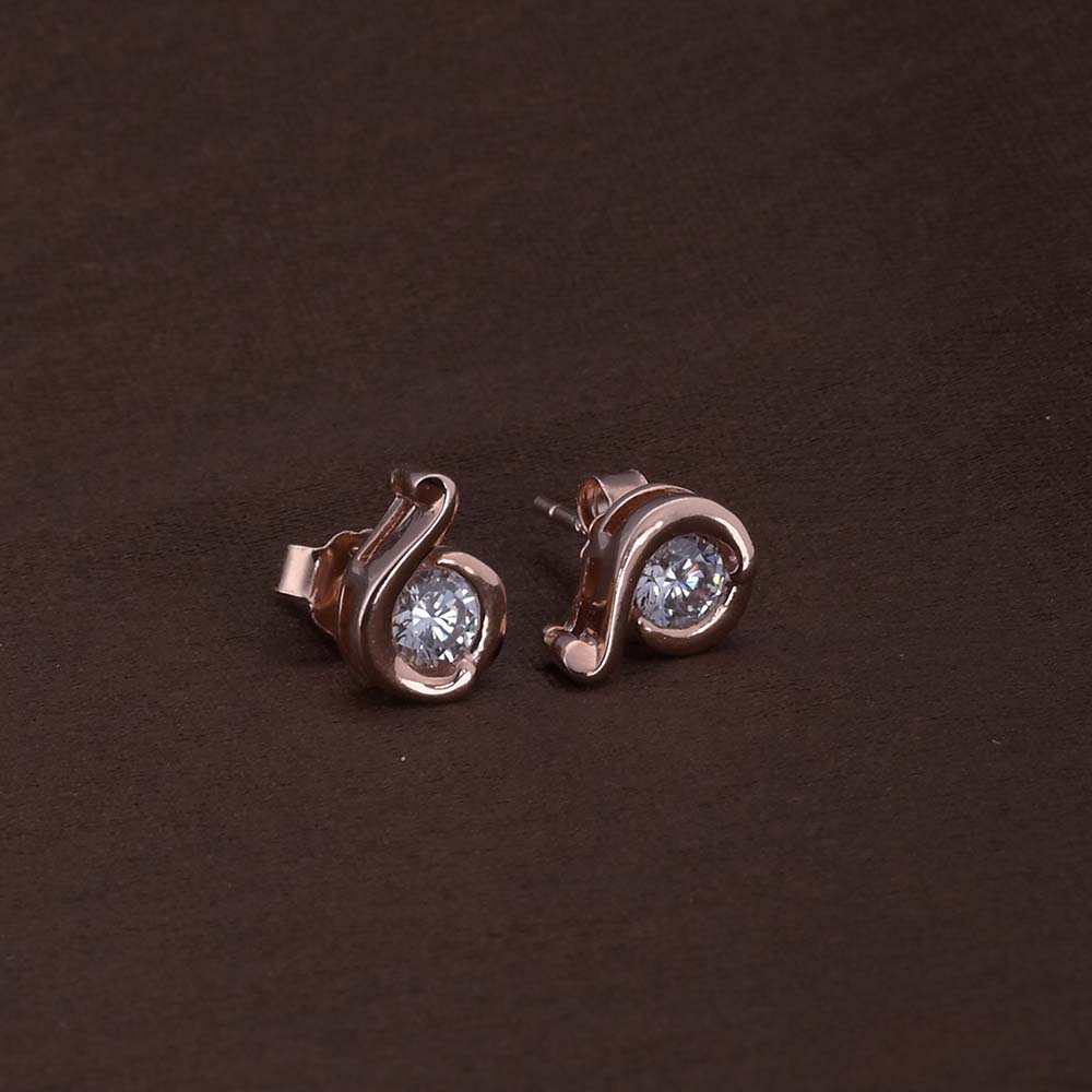 Opulent Zircon Studs | Rose Gold
