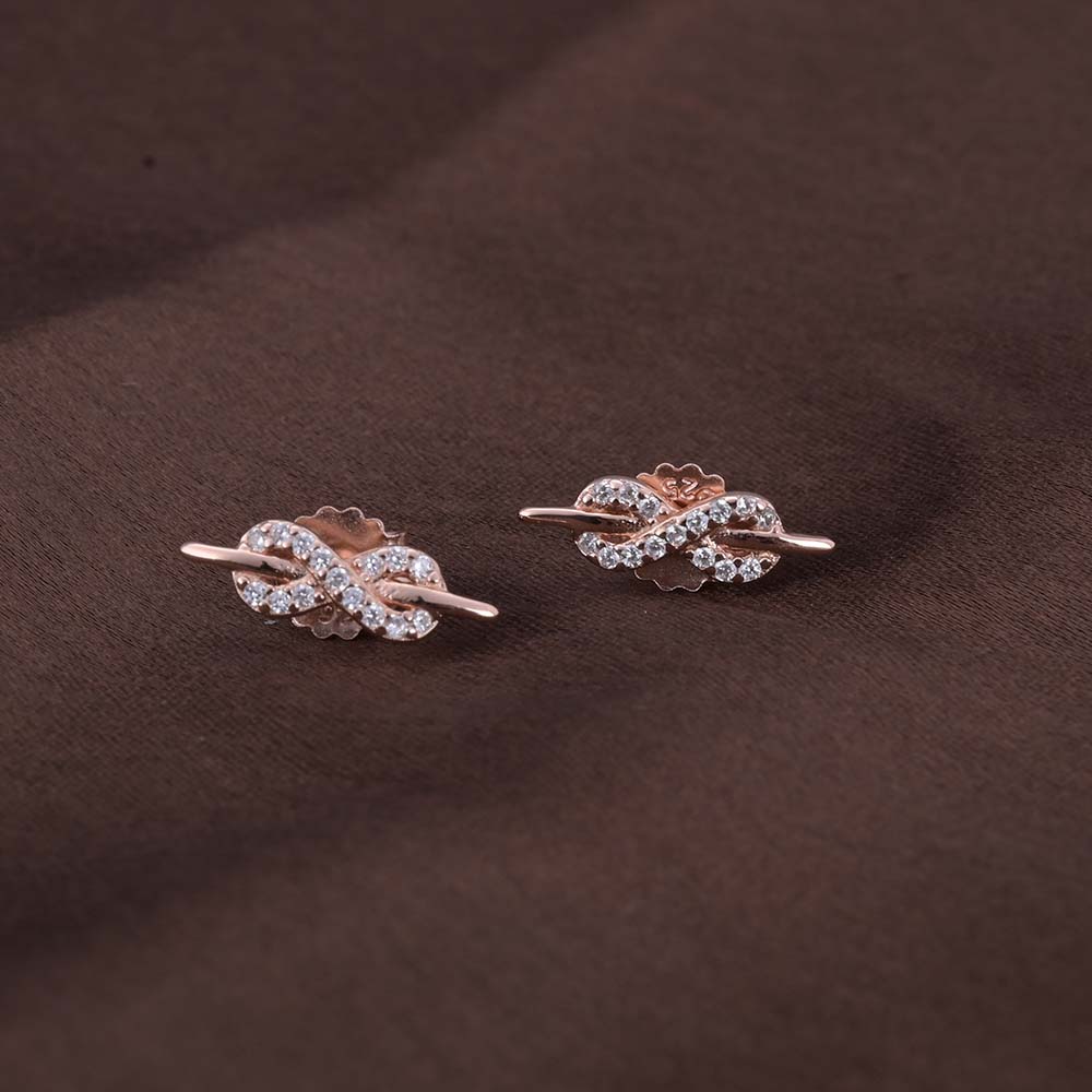 Starlit Infinity Studs | Rose Gold