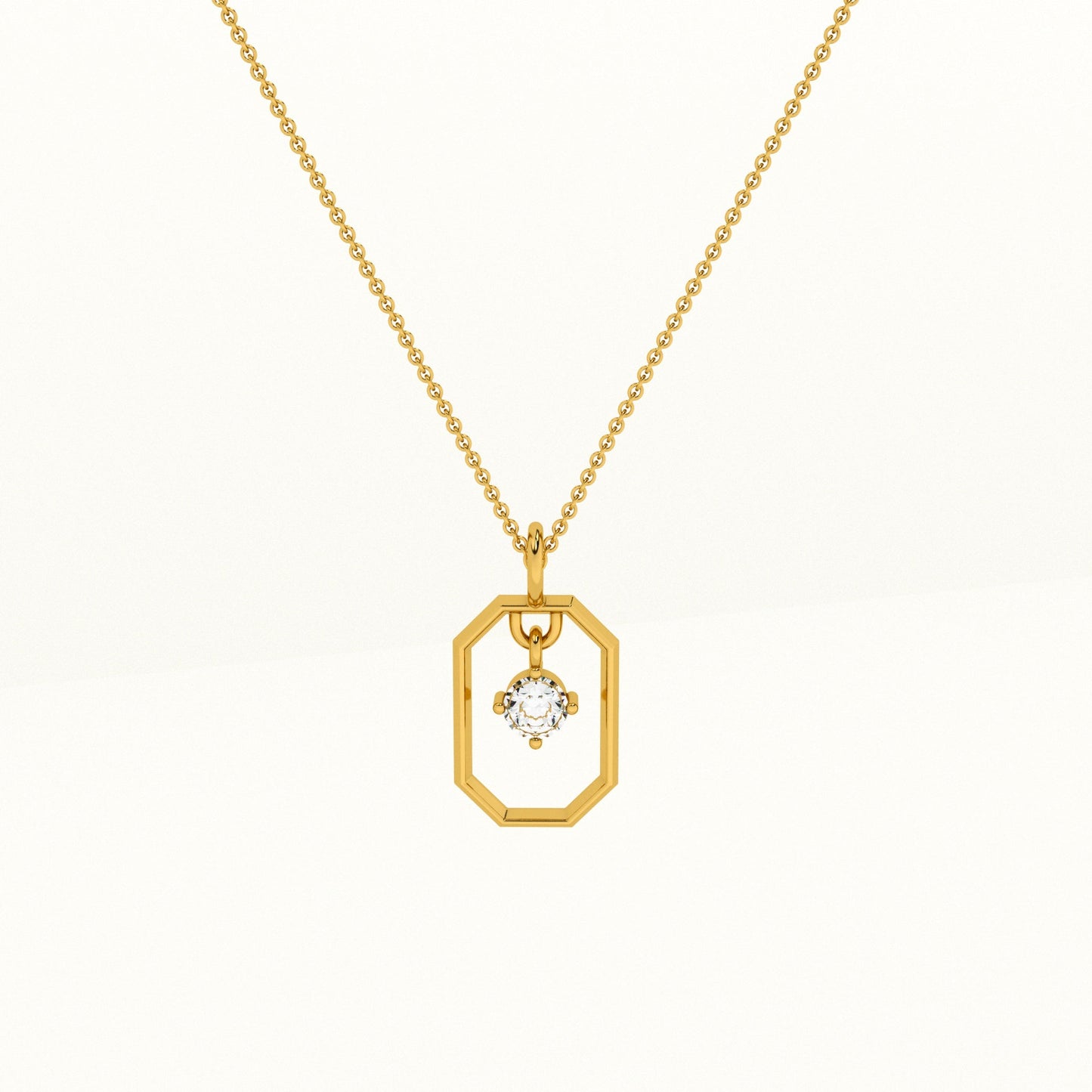 Vera Glow Lab Grown Diamond ~ 14k Gold Pendant without Chain