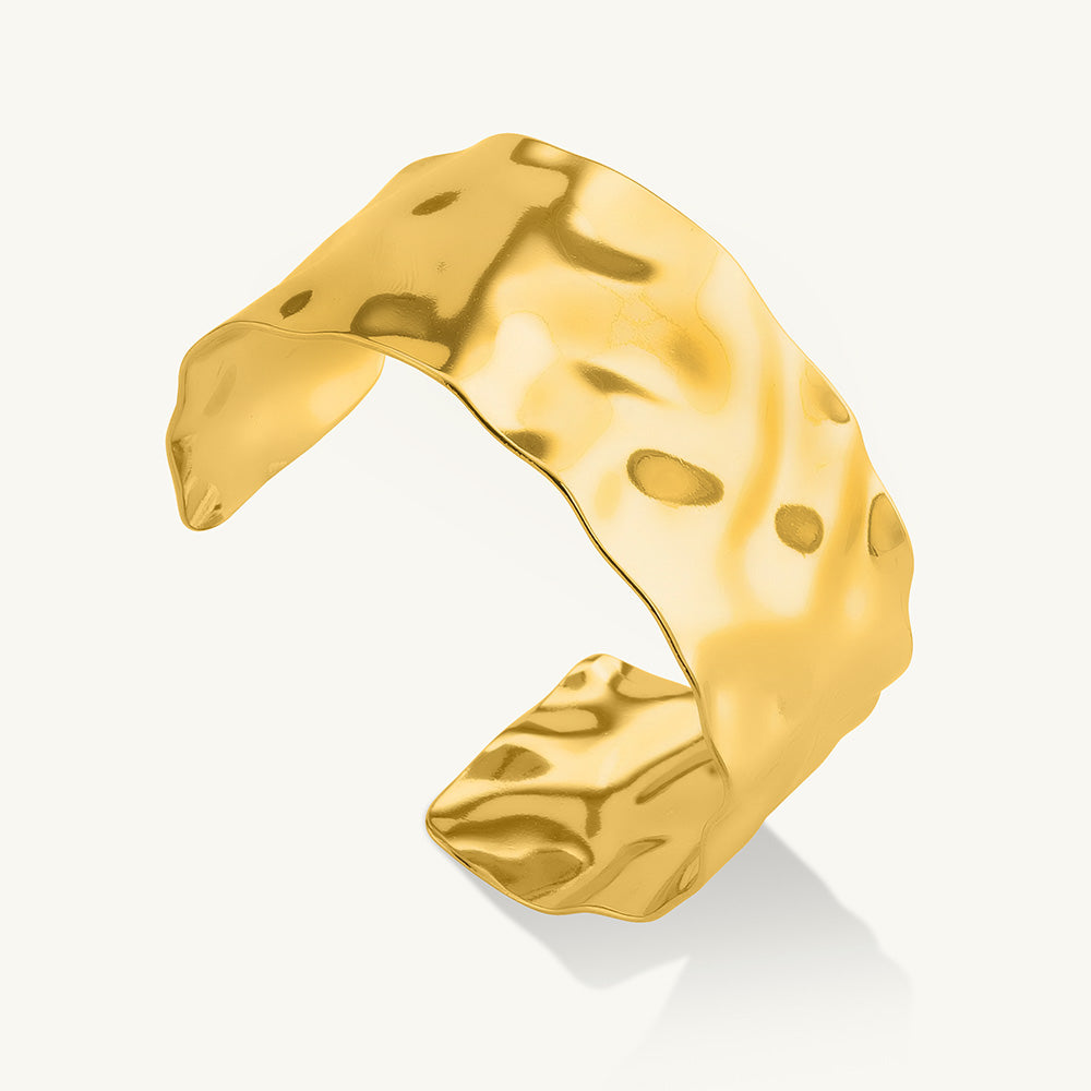 Gold Textured Cuff Bracelet