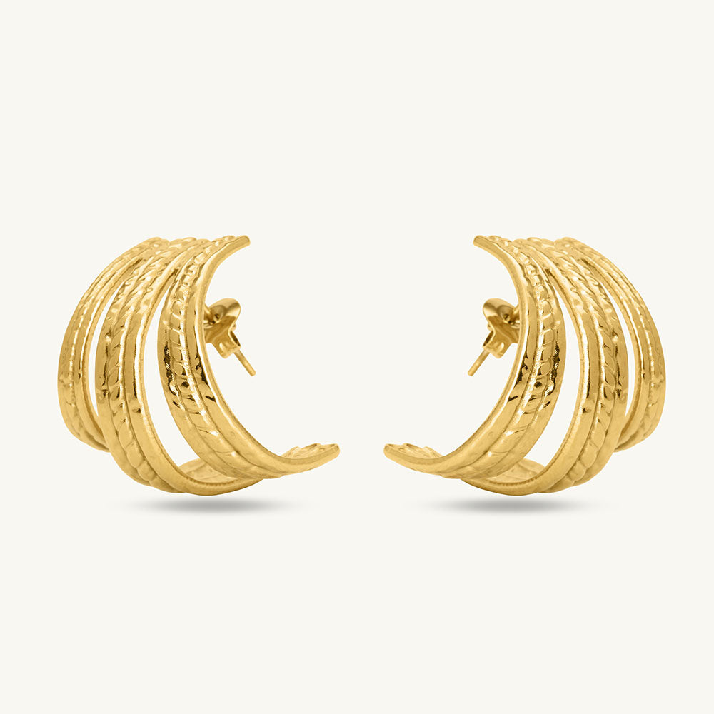 Statement Gold Stud Earrings