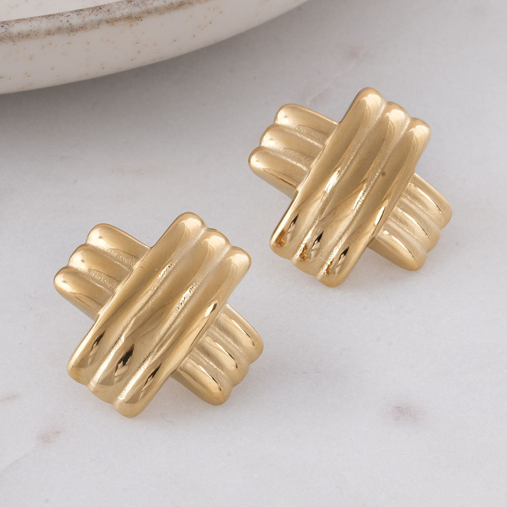 Gold Cross Earrings