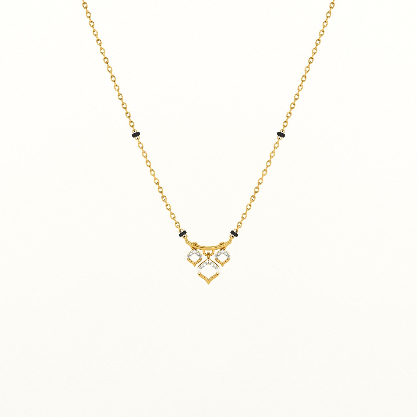 Three Petals Of Love 925 Silver Mangalsutra