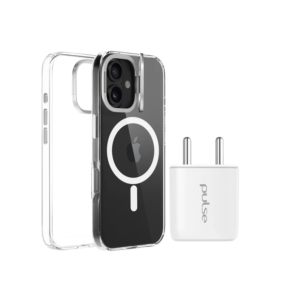 Pulse PD20W wall charger & crystal case bundle for iPhone 16 DEMO 1