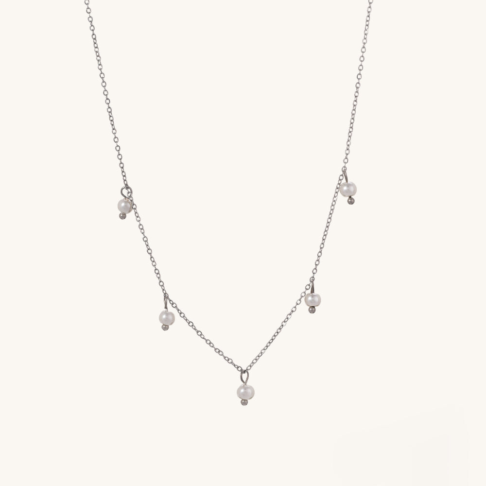 Multiple Tiny Pearl Charms Necklace