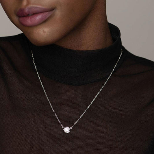 Blooming flower Necklace- 925 Silver Hallmarked