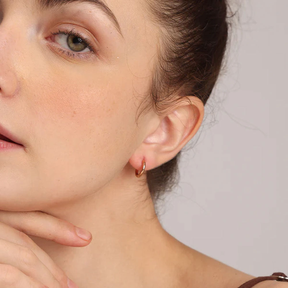 Round Huggie Hoop Earrings