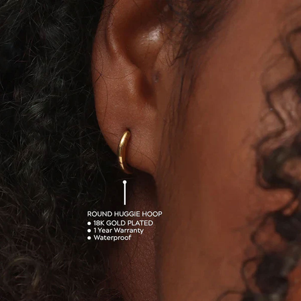 Round Huggie Hoop Earrings