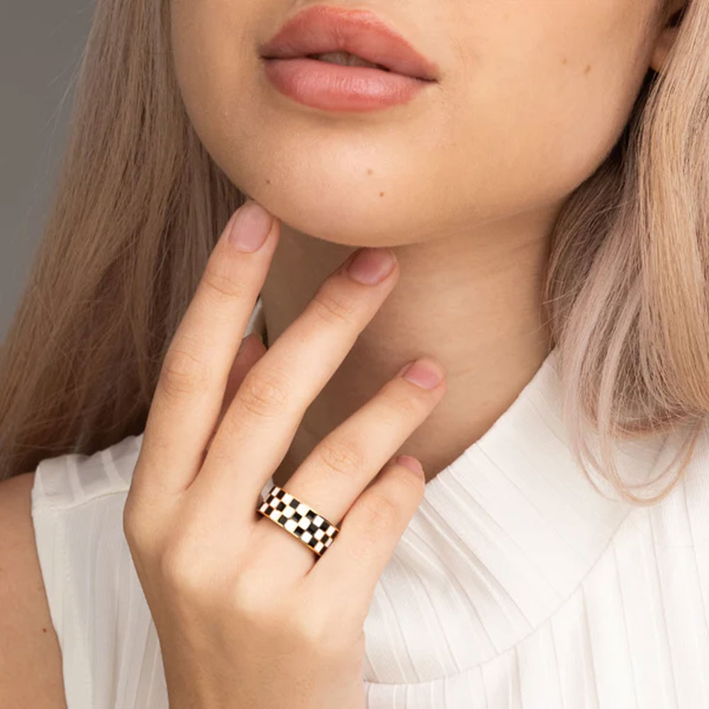Tri-Colour Checkered Ring