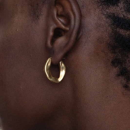 Wobbly Molten Hoop Earrings