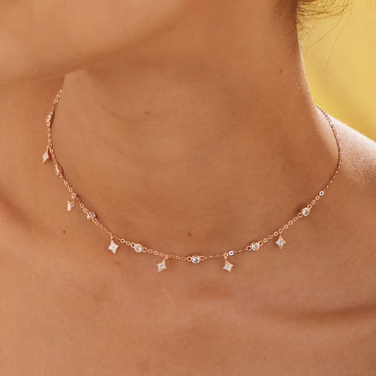 Diamond Affair Necklace- 18k Rose Gold Vermeil