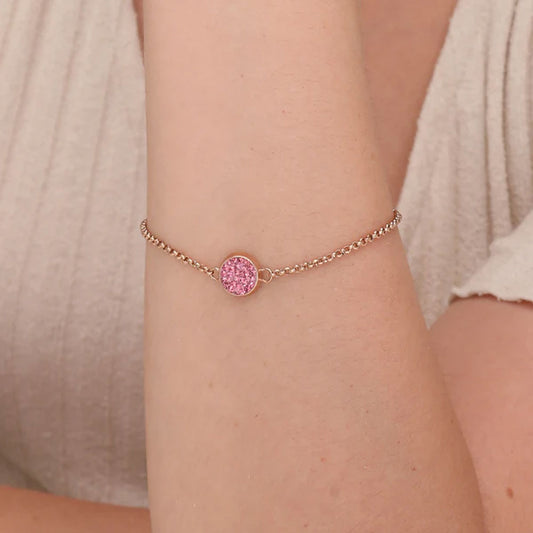 Pink Sparkle Bracelet- 18k Rose Gold Plated
