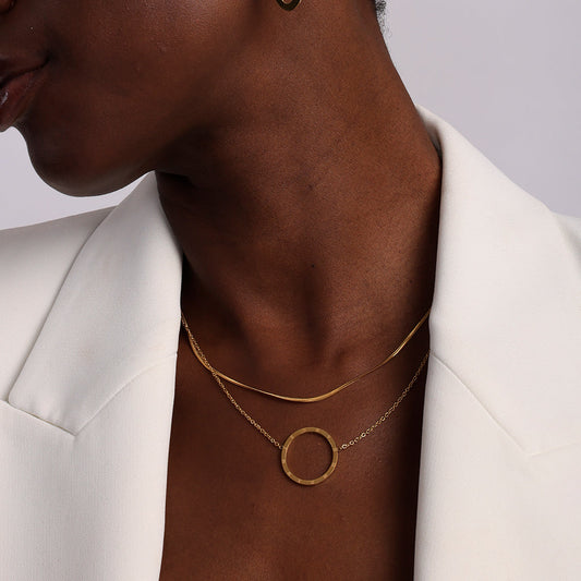 Circle Ring Double Layer Necklace