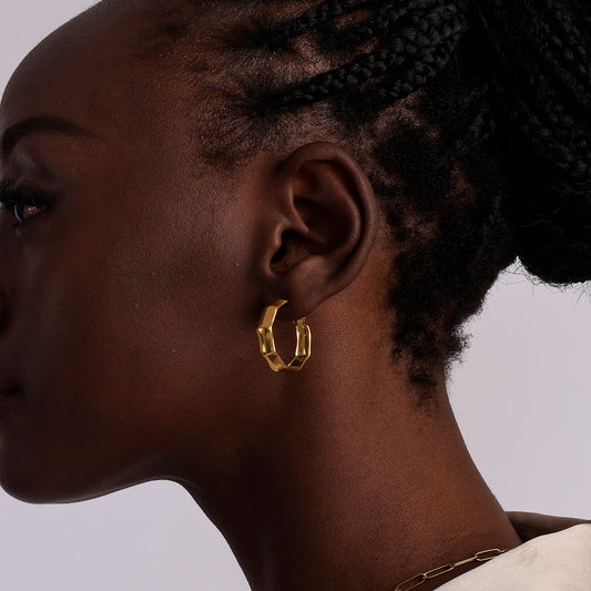 Octagon Hoop Earrings