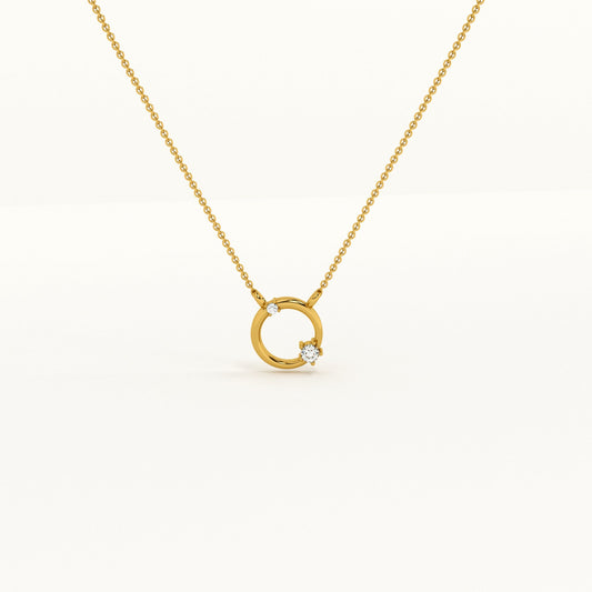 Enclosed Gem Lab Grown Diamond + Gold Vermeil Necklace