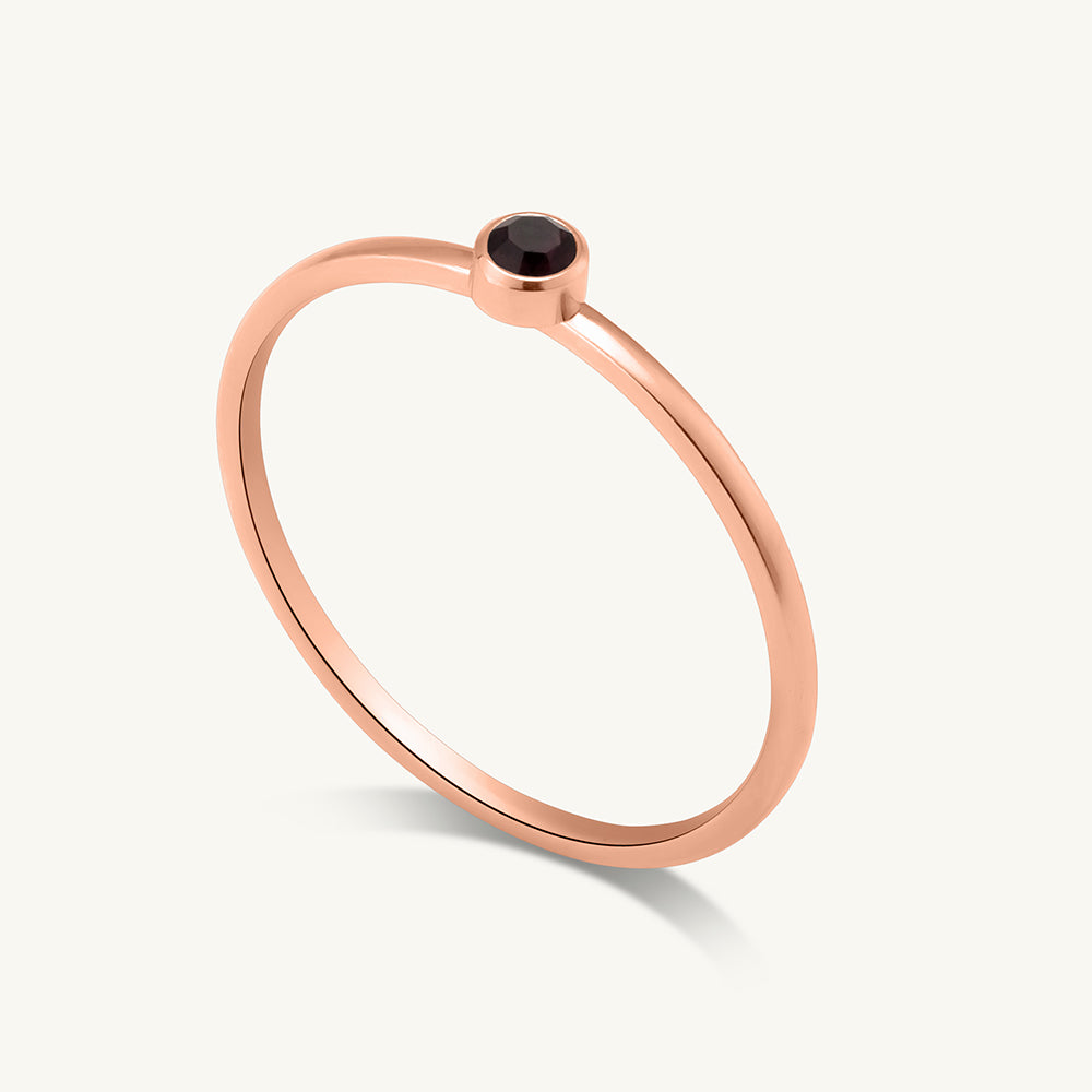 Cute Birthstone Ring | 18k Rose Gold Plated