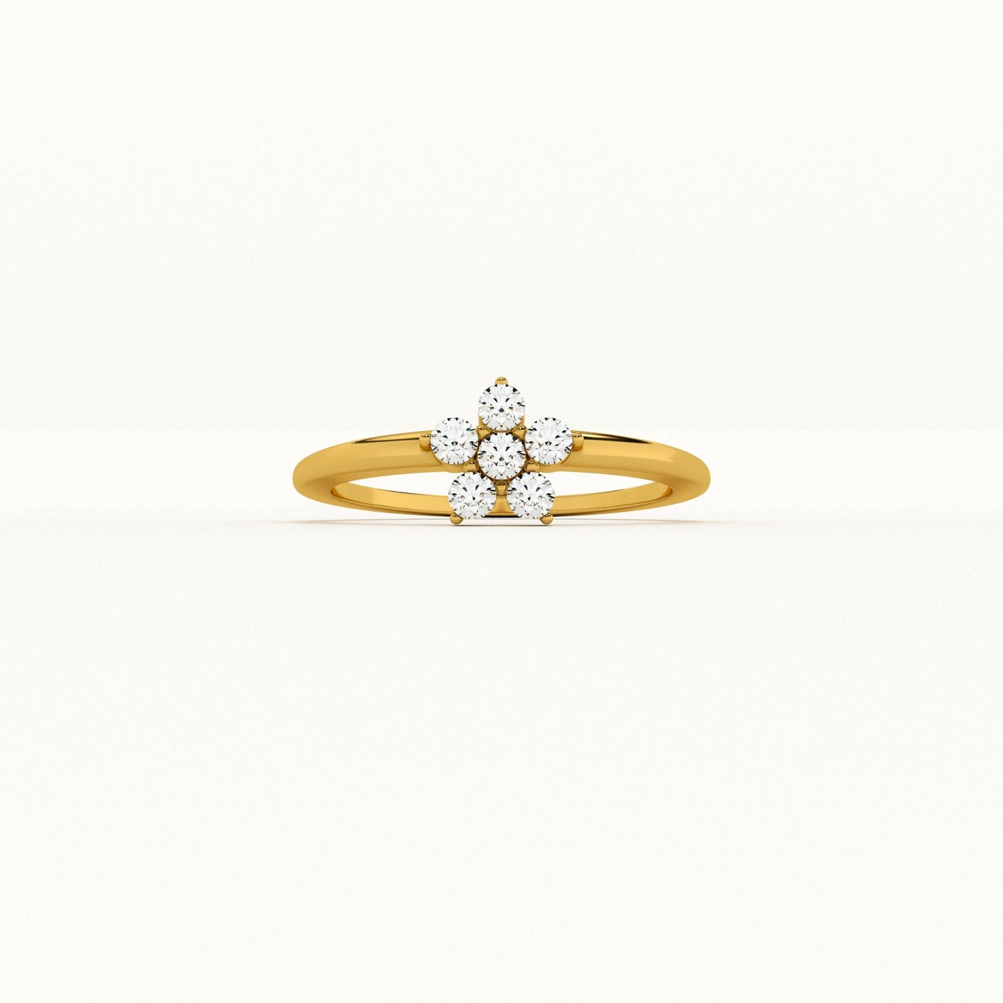 Daisy Floral Lab Grown Diamond + Gold Vermeil Ring