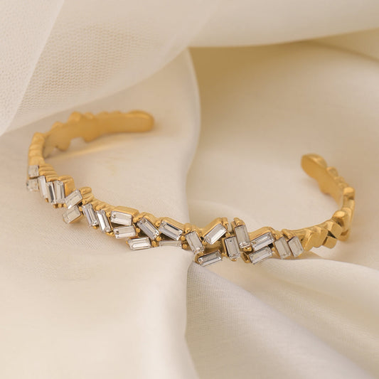 Celestial Cascade Gold Zig Zag Bracelet